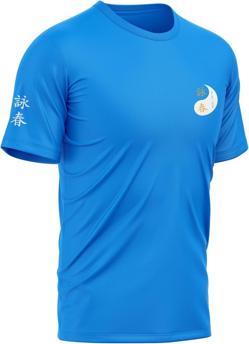 TAO MARTIAL Wing Chun T-Shirt Quick Dry Lightweight Breathable Sport Tshirt, ST222 (Blue, Size XL) - Image 1